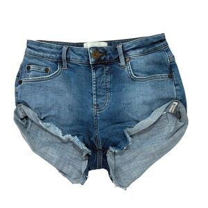 ONE TEASPOON Bandits Jean Shorts Button-Fly Relaxed Fit Twisted Cuff Size 23